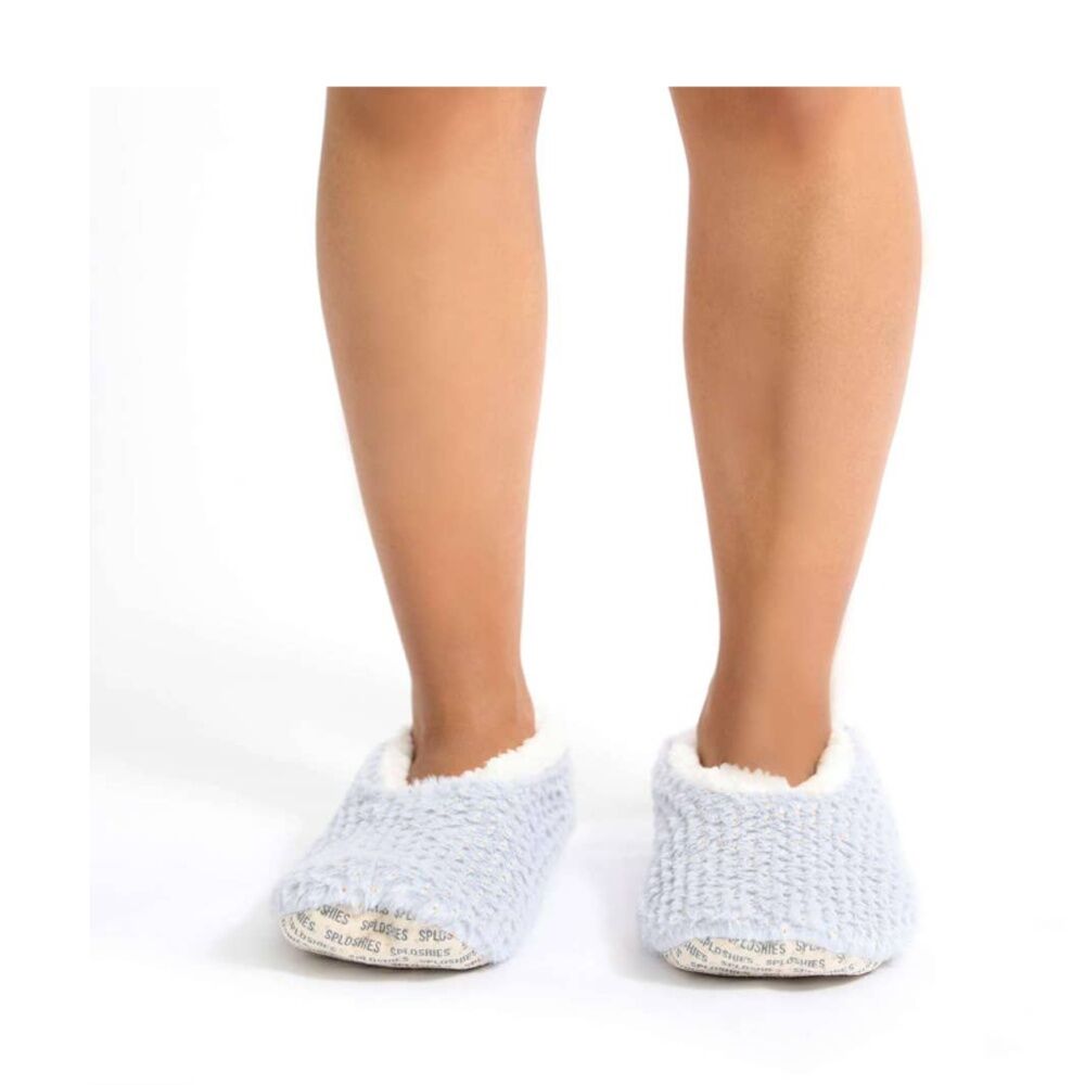 SnuggUps Women's Plush Polka Dot Slipper Metallic Grey XLarge Size EU43-45