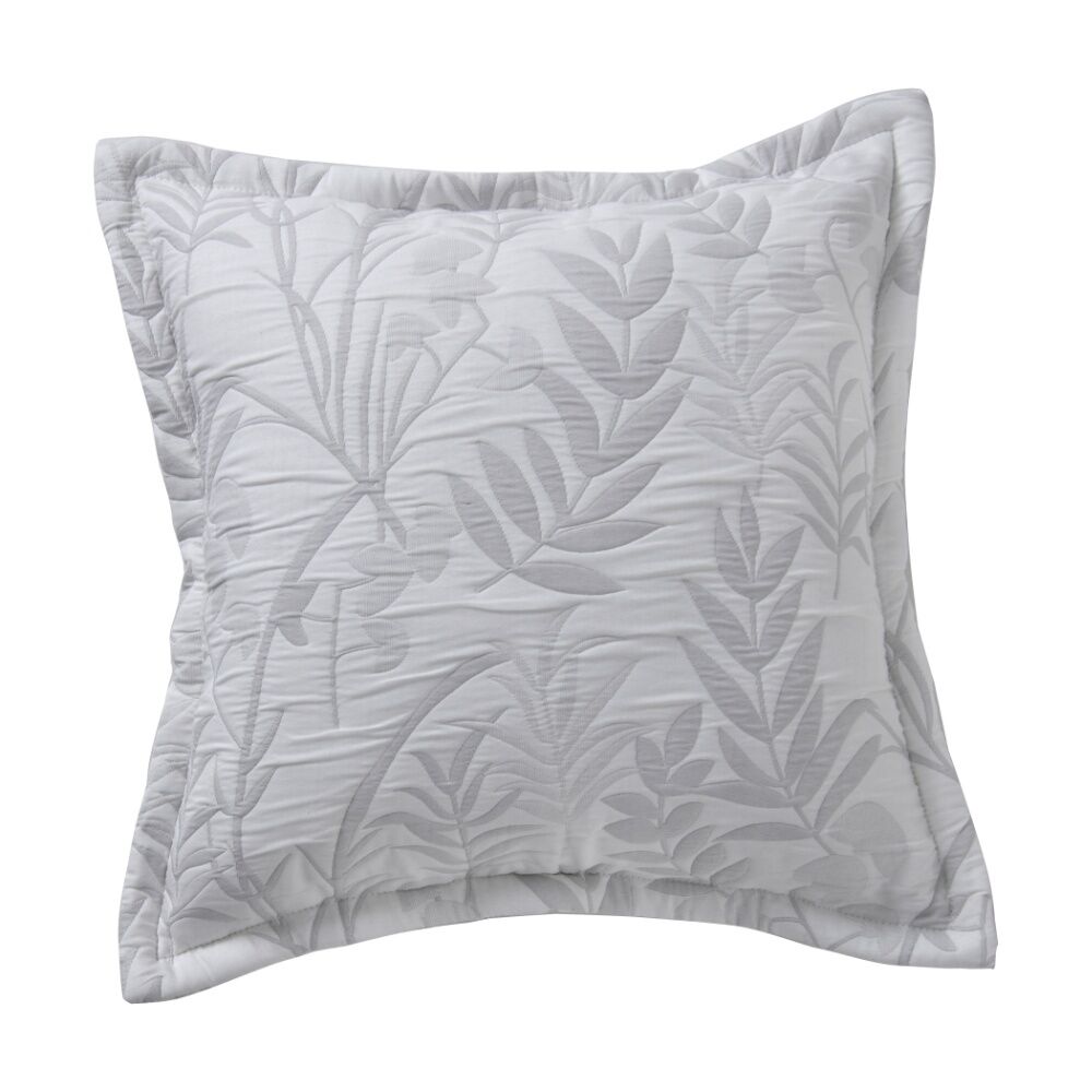2PK Bianca Ember Botanic Square Grey Polyester/Cotton Decor Cushion 43x43cm