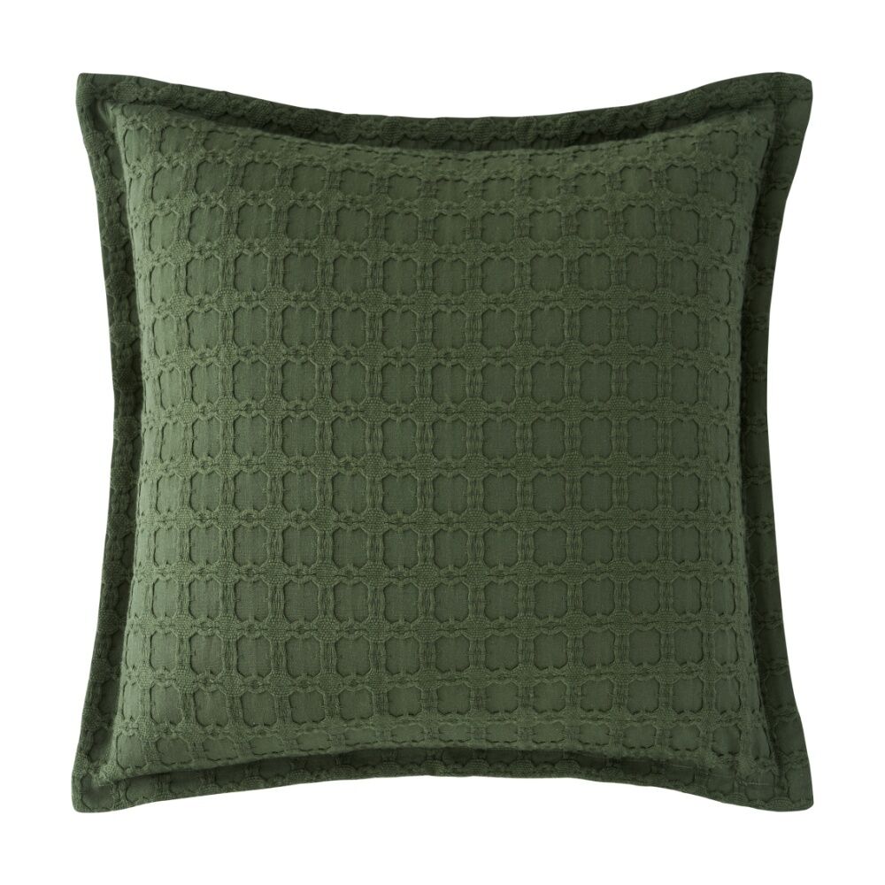 Bianca Mossbury Olive Green Square Textured Cotton Decor Cushion 43x43cm