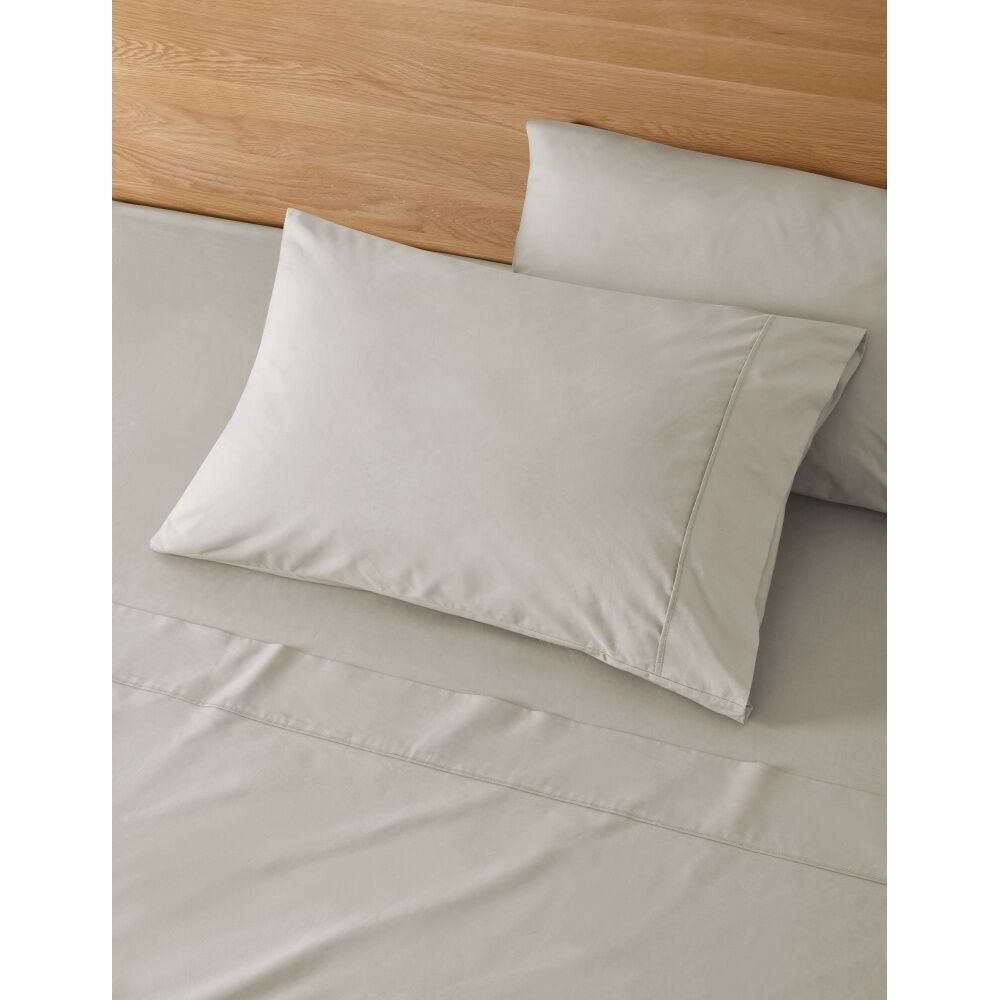 Onkaparinga 300TC Hepburn 100% Cotton Percale Sheet Set Linen Beige Queen