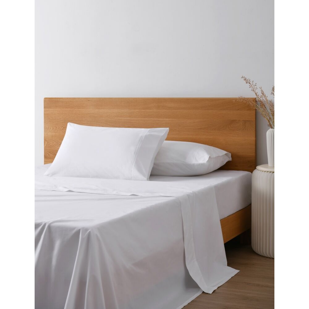 Onkaparinga 300TC Hepburn 100% Cotton Percale Sheet Set White King