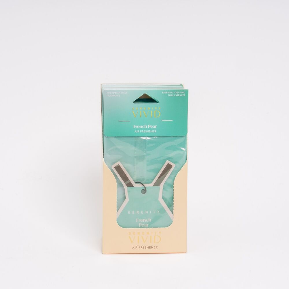 8PK Serenity French Pear Scented Car Air Freshener Crisp Floral Musk Scent