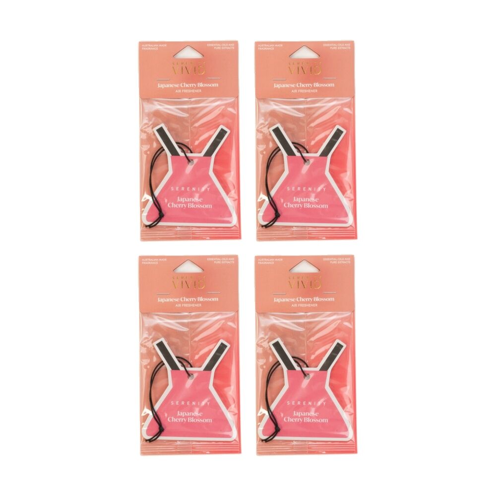 4PK Serenity Japanese Cherry Blossom Scented Air Freshener Floral Aroma