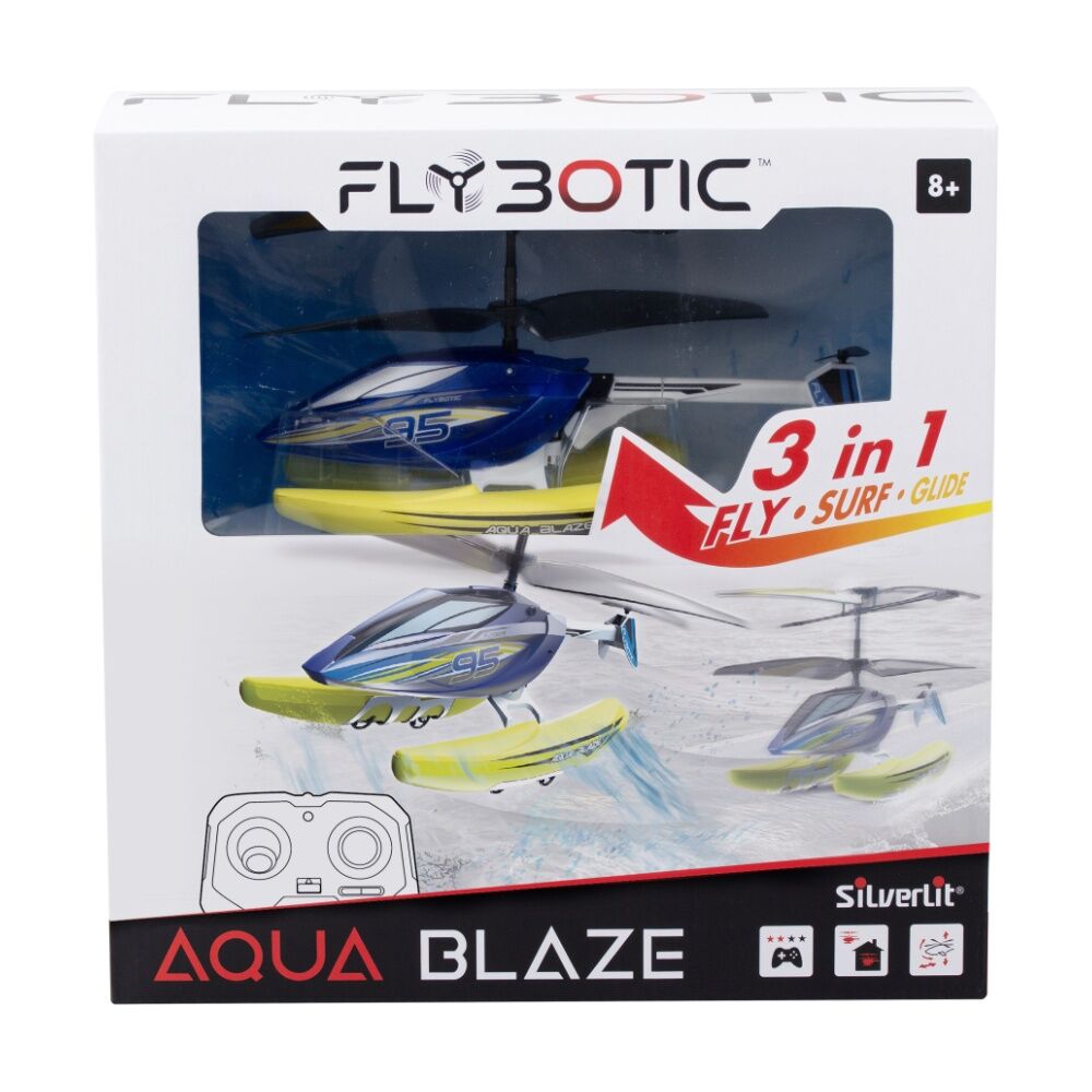 Silverlit Flybotic Aqua Blaze 3 in 1 RC Remote Control Helicopter Toy 8y+