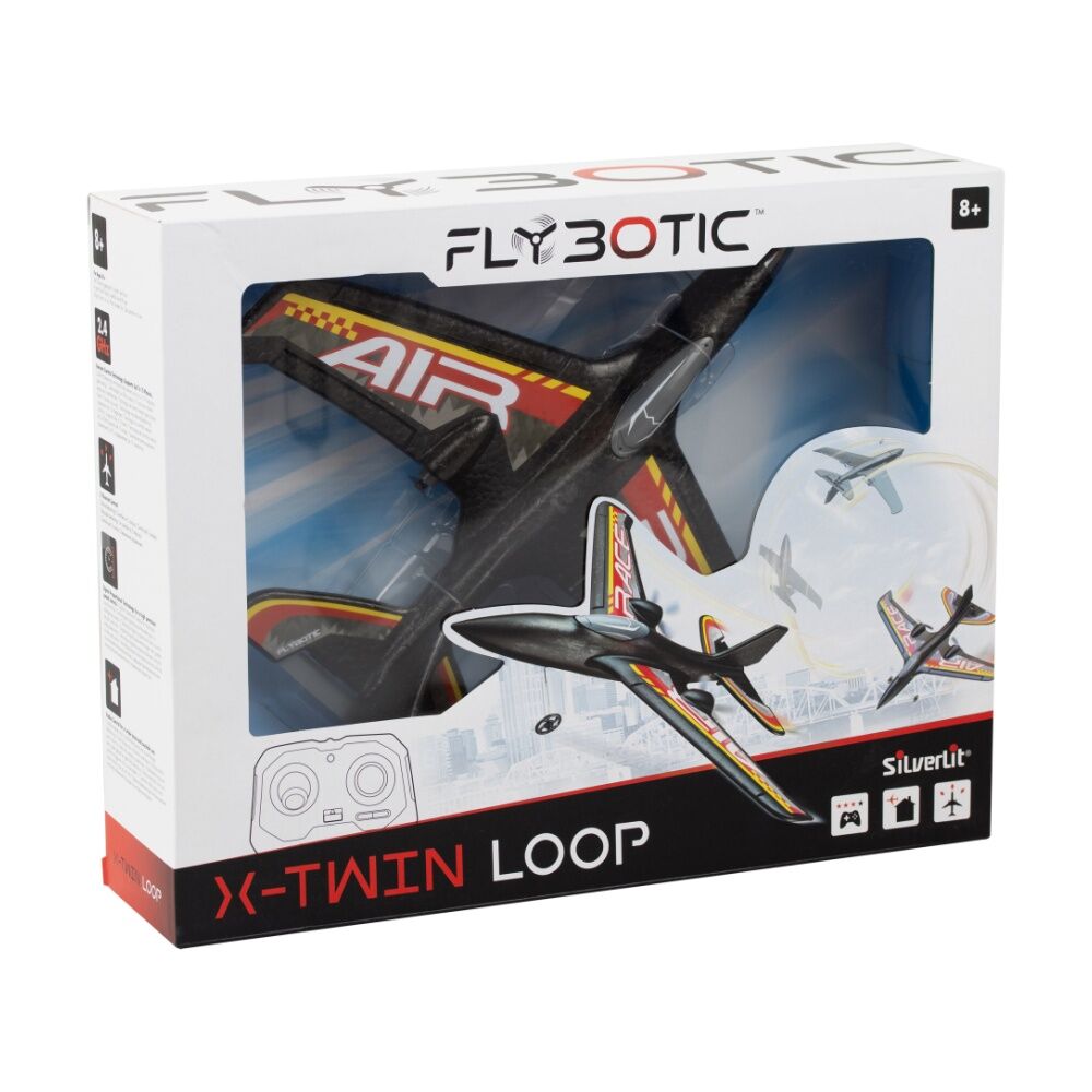 Silverlit Flybotic X-Twin Loop RC Remote Control Plane Toy 8y+ 2.4GHz