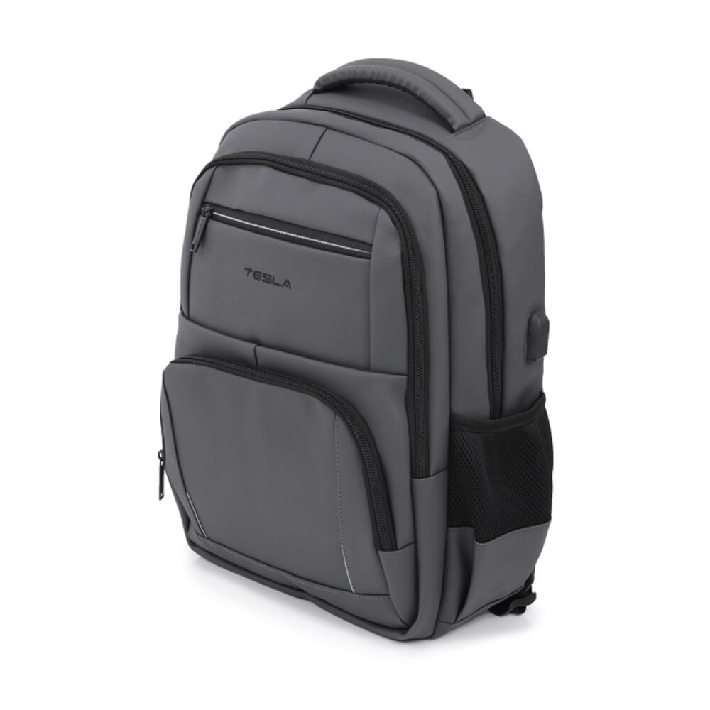 Tesla Altair Backpack W/ USB Charging Port & Laptop Compartment Grey 48x33x16cm