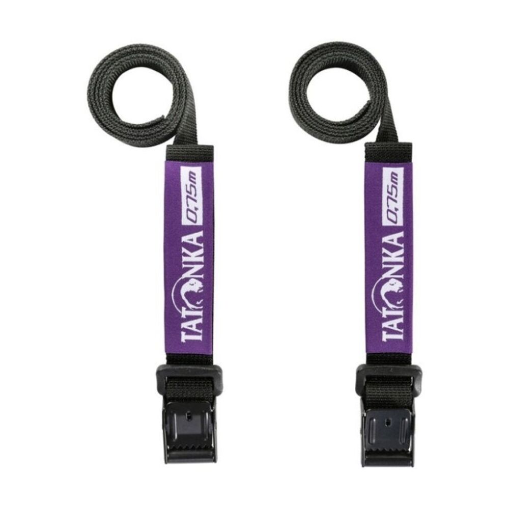 4x 2pc Tatonka Easy Packing & Fastening Strap Quick Release Set 18mm/0.75m Black