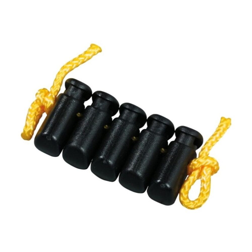 4x 5pc Tatonka Replacement Clothes Acetal Cord Stopper Set Black 25x12x5mm