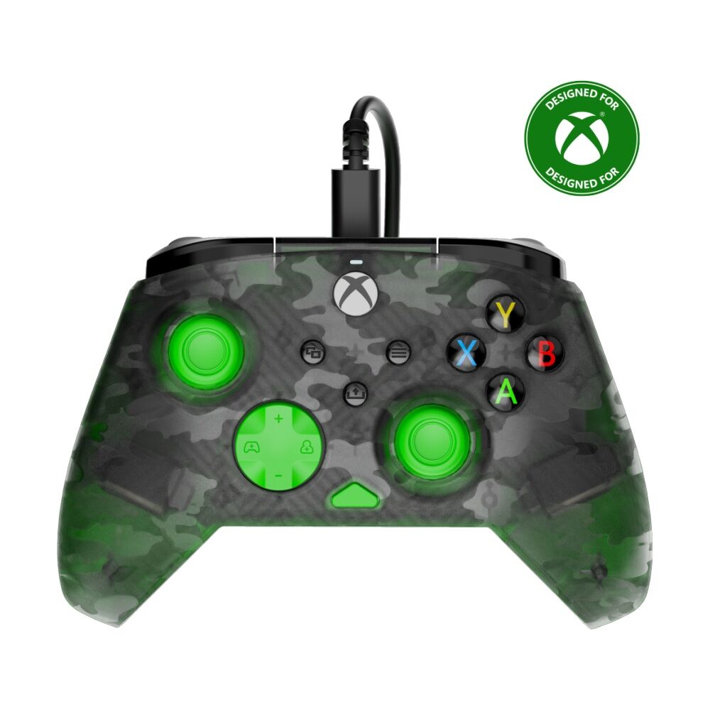 Turtle Beach Rematch USB Wired Core Xbox PC Gaming Controller Black Camo Green