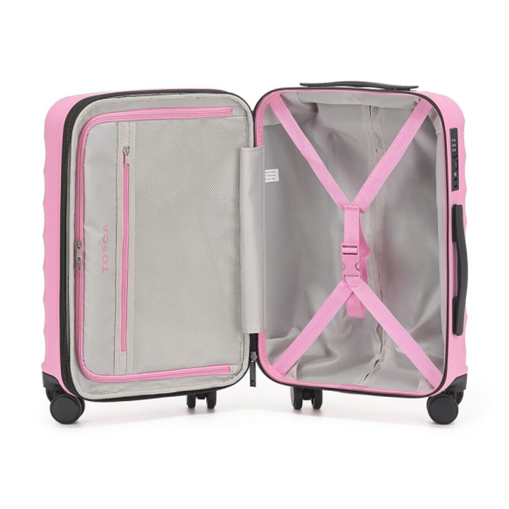 Tosca Individual Onboard Case Hard Shell Spinner Wheels Lock Pink 20in