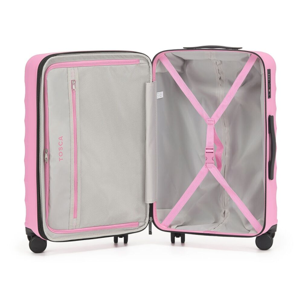 Tosca Individual Hard Shell Suitcase With Spinner Wheels Pink Medium 26in