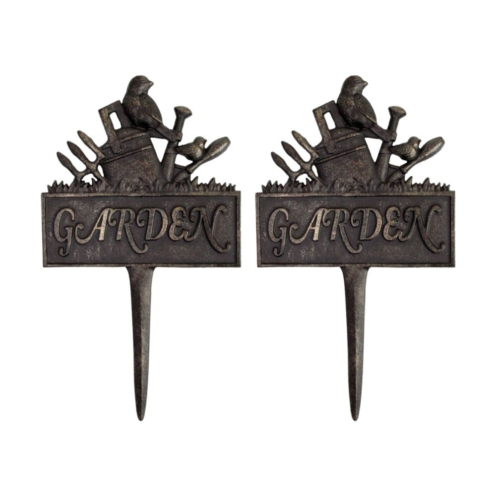 2PK LVD Outdoor Garden/Plant Pot Iron Bird Sign Stake Decor Ornament 35x19.5x2cm