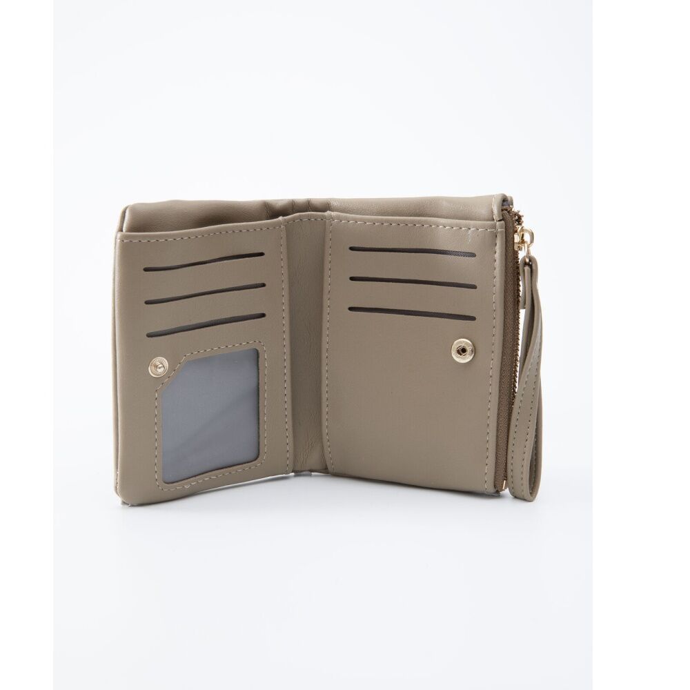 Tosca PU Wallet Gold Zipper Everyday Wristlet Clutch Pouch Olive Branc