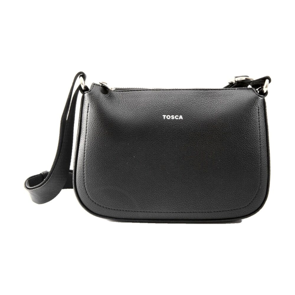 Tosca Crossbody Bag Textured Adjustable Strap Everyday Handbag Black