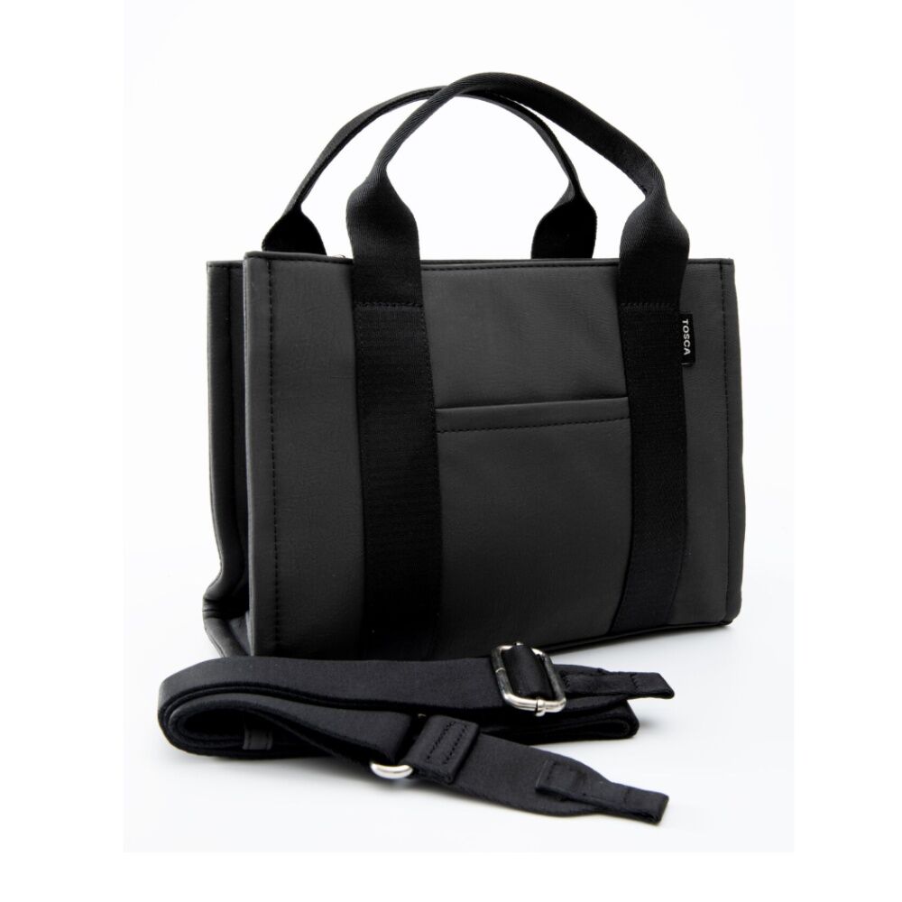Tosca Handbag Structured Tote Bag With Detachable Shoulder Strap Black