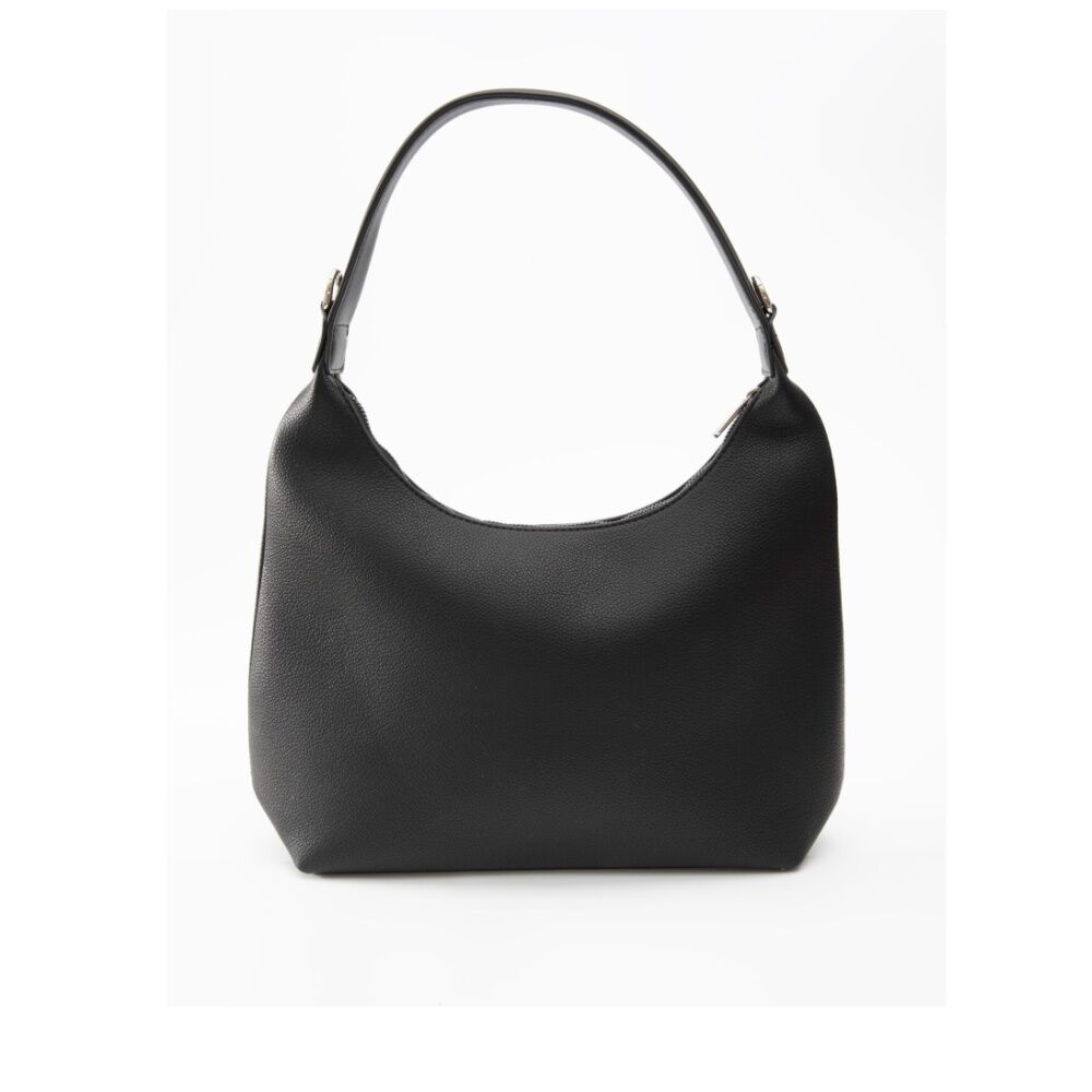 Tosca Handbag Textured Crescent Single Handle Zip Closure Bag Black