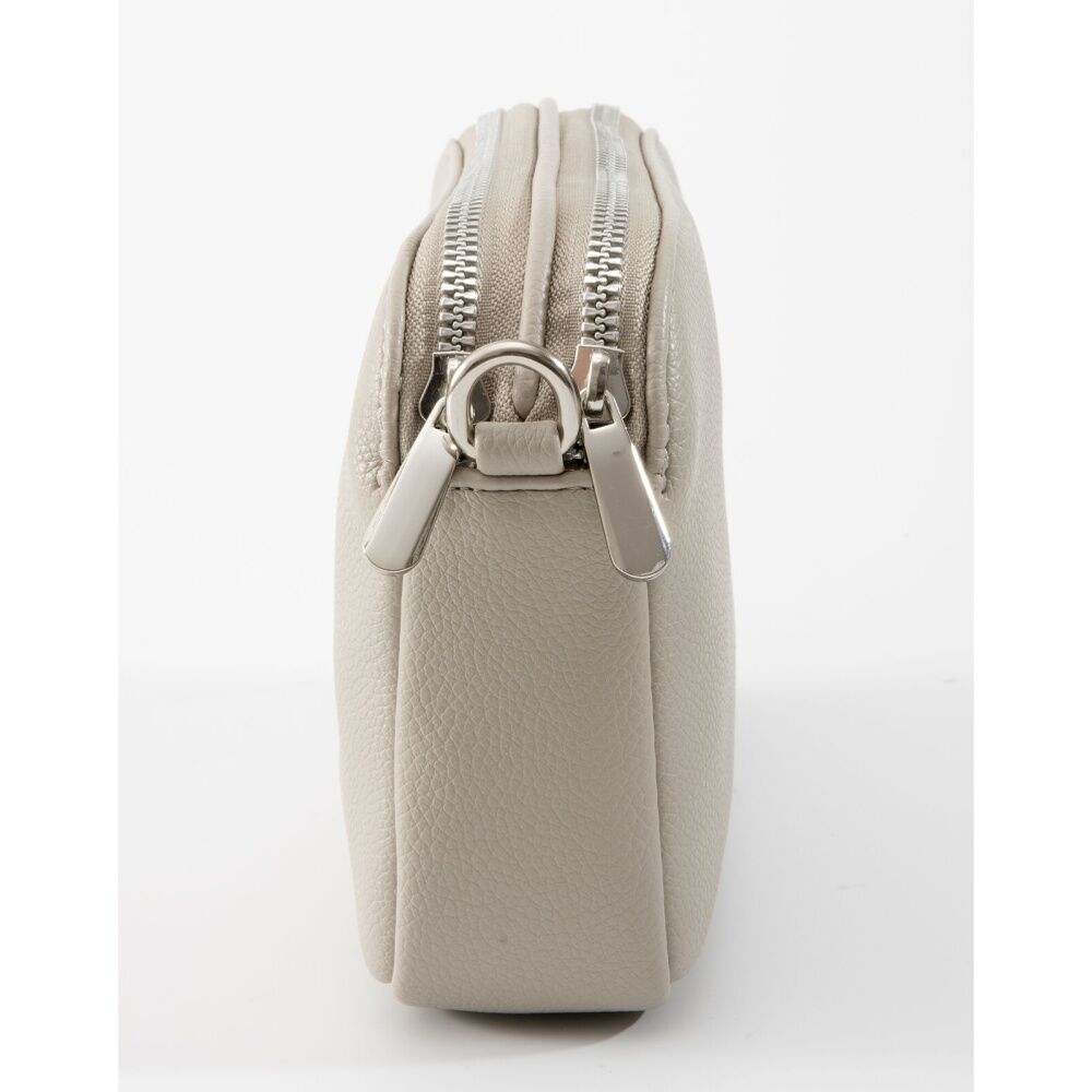 Tosca Crossbody Bag Textured Fabric Adjustable Strap Handbag Moonstuck Beige
