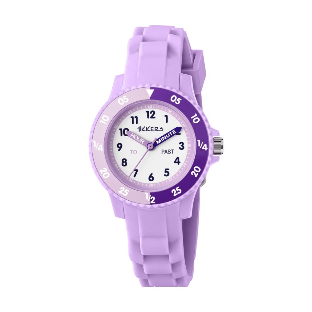 Tikkers Silicone Time Teacher Easy Read Dial Kids Watch Lilac