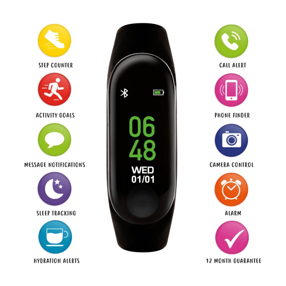 Tikkers Touch Screen Fitness Activity Tracker Colour Kids Watch Black