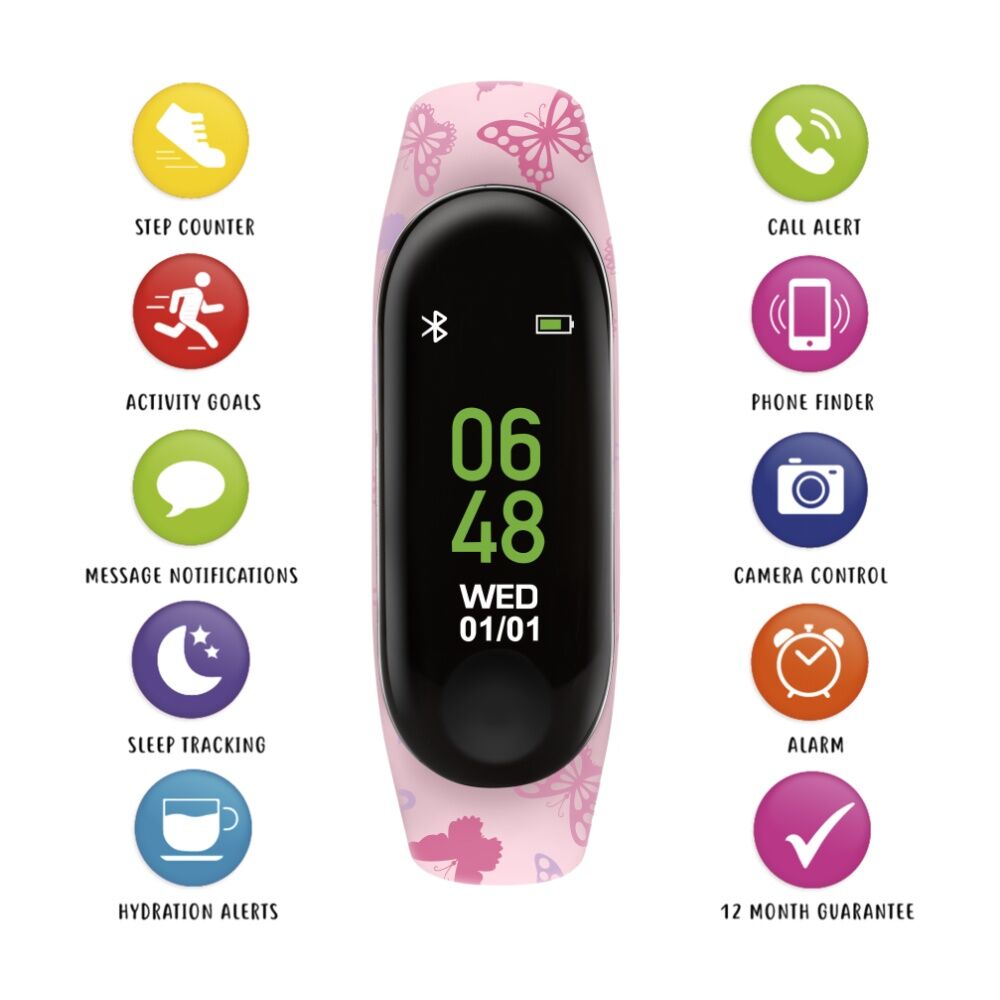 Tikkers Silicone Strap Touch Screen Interactive Fitness Smart Watch Pink