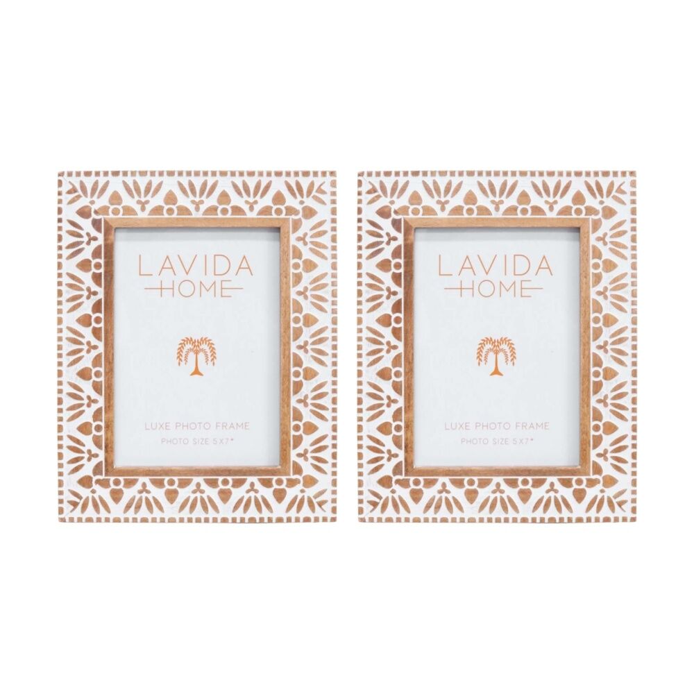 2PK LVD 5x7 Inch Saffra Table/Wall Hanging Picture/Photo Frame 24.5x19.5x2cm