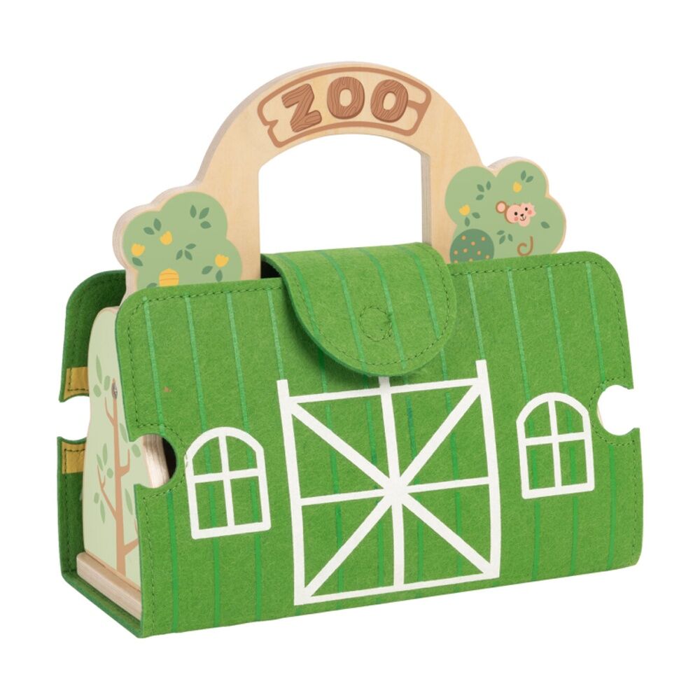 Tooky Toy Felt Zoo Play Portable Wooden Toddler/Kids Playset Age 18m+