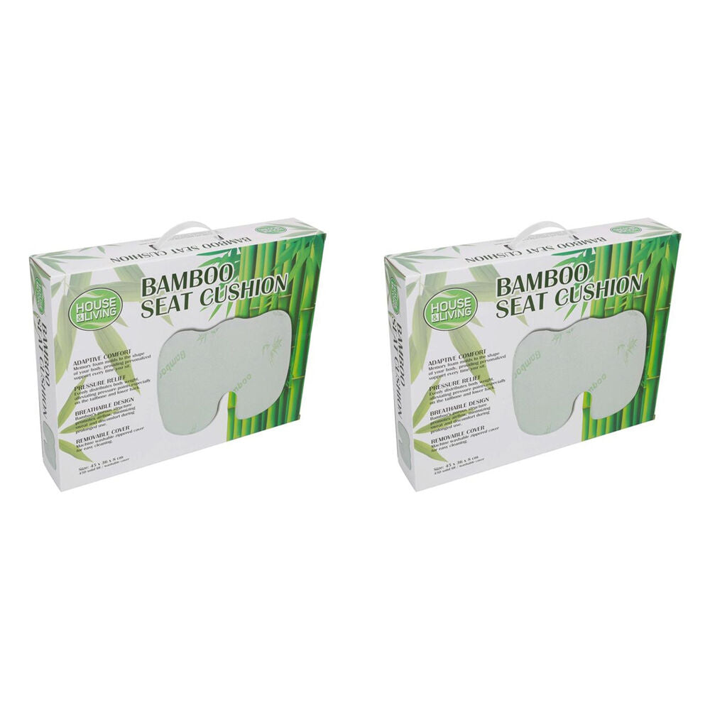 2PK House Living Posture Support Bamboo Seat Cushion W/ Removable Cover 45x36.8