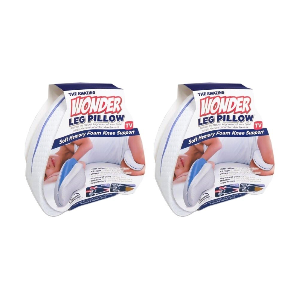 2PK ASTV The Amazing Wonder Memory Foam Leg & Knee Support Pillow White