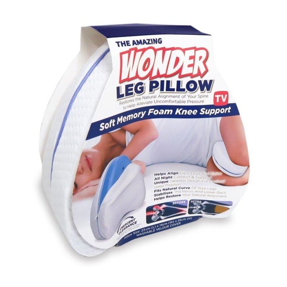2PK ASTV The Amazing Wonder Memory Foam Leg & Knee Support Pillow White