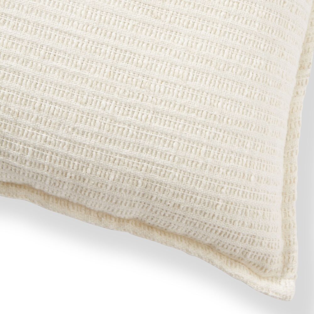 E Style Makena Cushion Textured Linen Blend Throw Pillow Ivory 50x50cm
