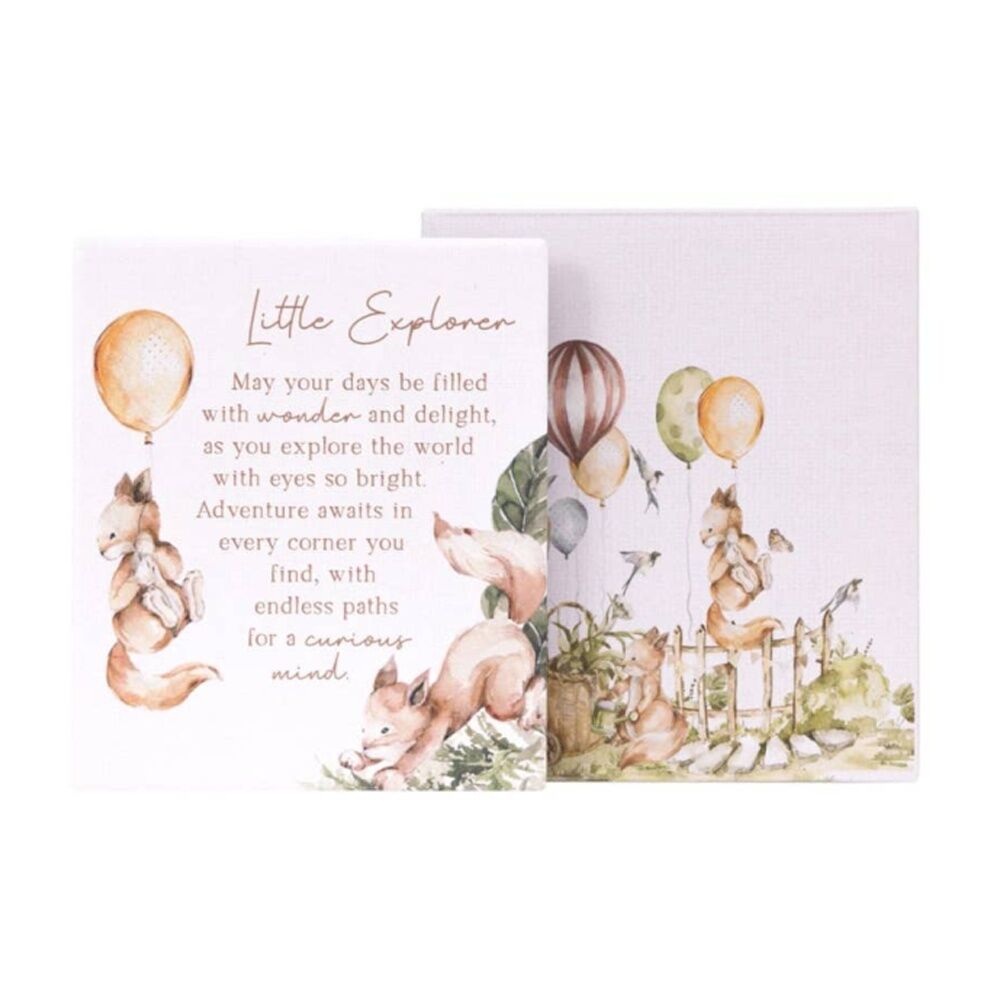 2PK Tiny Wonders Explorer Verse Ceramic Keepsake White 12x14cm W/ Stand & Hook
