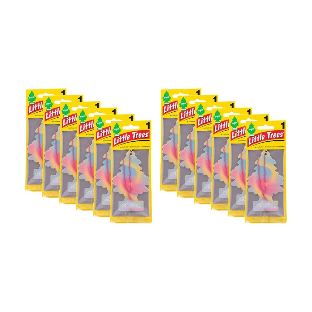 12PK Little Trees Hanging Car Vehicle Air Freshener Cotton Candy Scent
