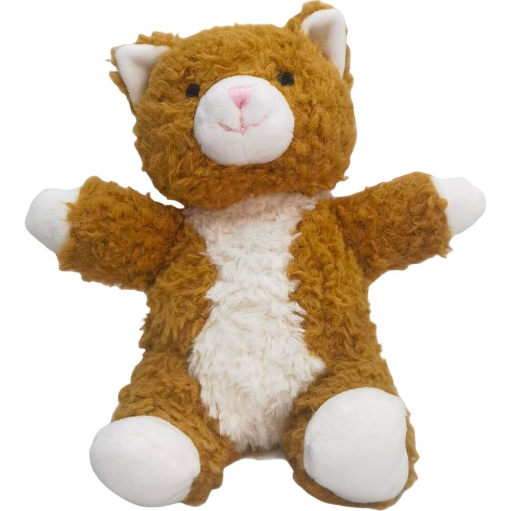 2x Urban Products Curly Cat Ginger Kids Cuddly Plush Soft Toy 18cm