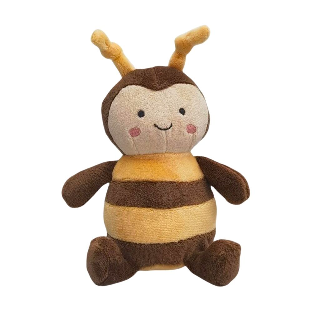 2x Urban Products Bee Rattle Brown/Yellow Kids Plush Soft Toy 17cm
