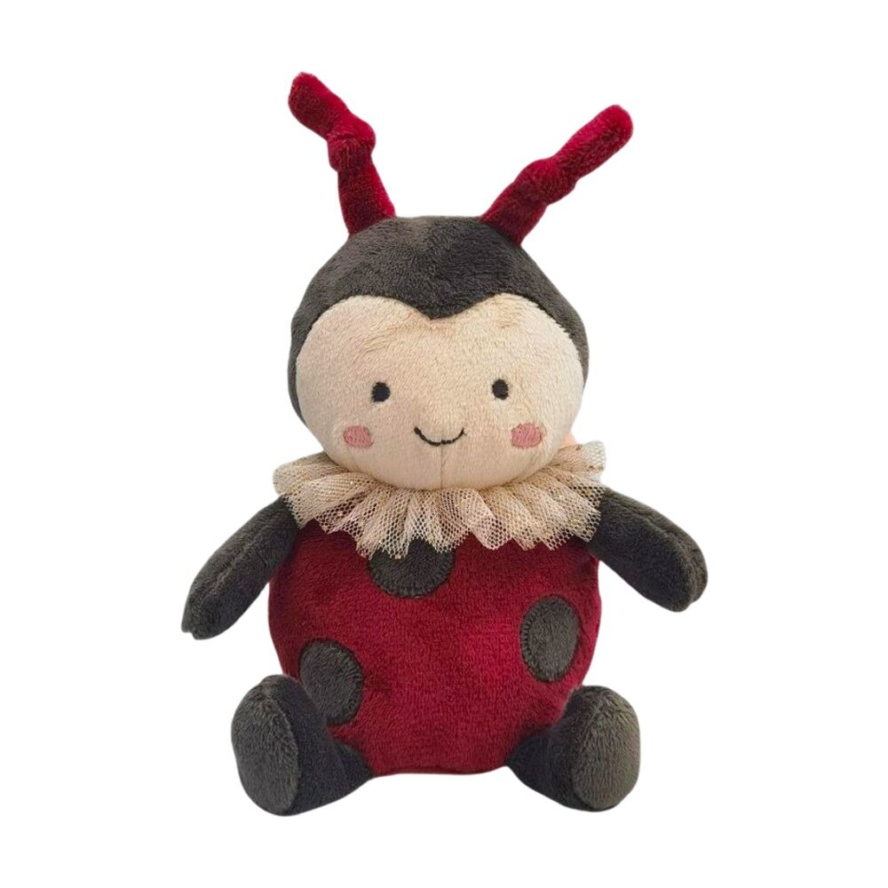 2x Urban Products Ladybug Rattle Red/Black Kids Plush Soft Toy 17cm