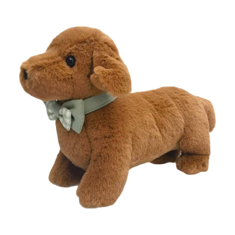 2x Urban Products Dachy Dog Brown Soft Toy Kids Cuddly Plush 23cm