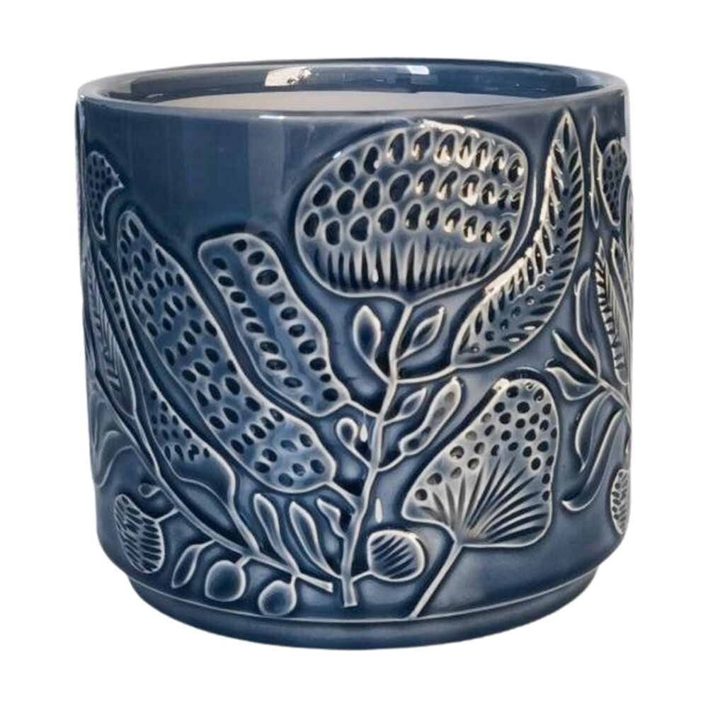 2x Urban Products Corindi Planter Blue Decorative Ceramic Pot 17cm