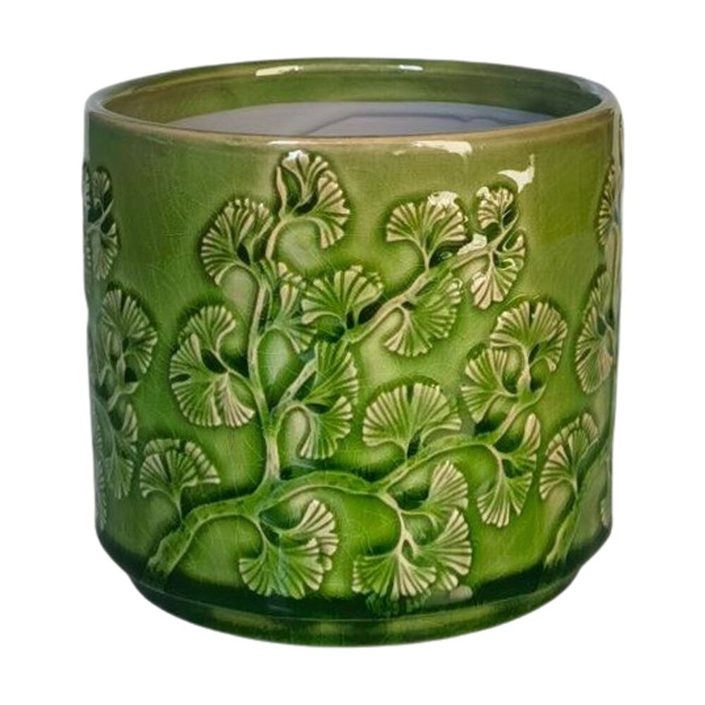 2x Urban Products Hakone Planter Green Decorative Ceramic Indoor Pot 14cm