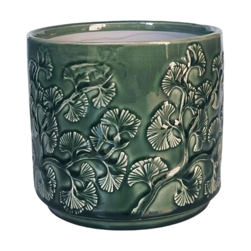 2x Urban Products Hakone Planter Green Decorative Ceramic Pot 17cm