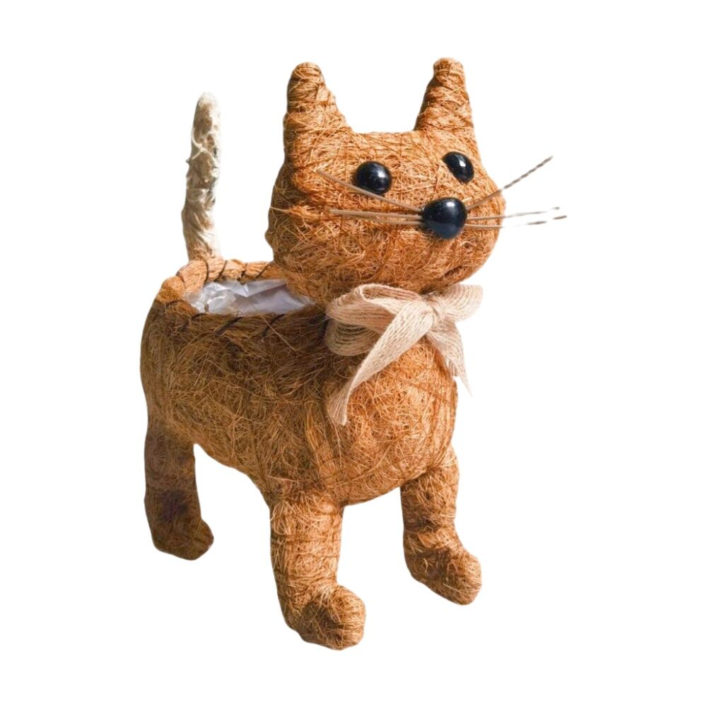 4x Urban Products Ginger Cat Husk Planter Orange Decorative Indoor 24cm