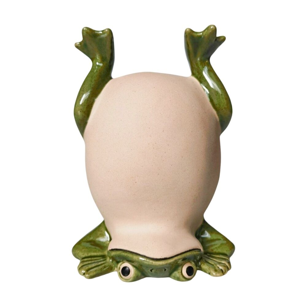 6x Urban Products Frog Handstand Ornament Green Ceramic Decorative Figurine 11cm