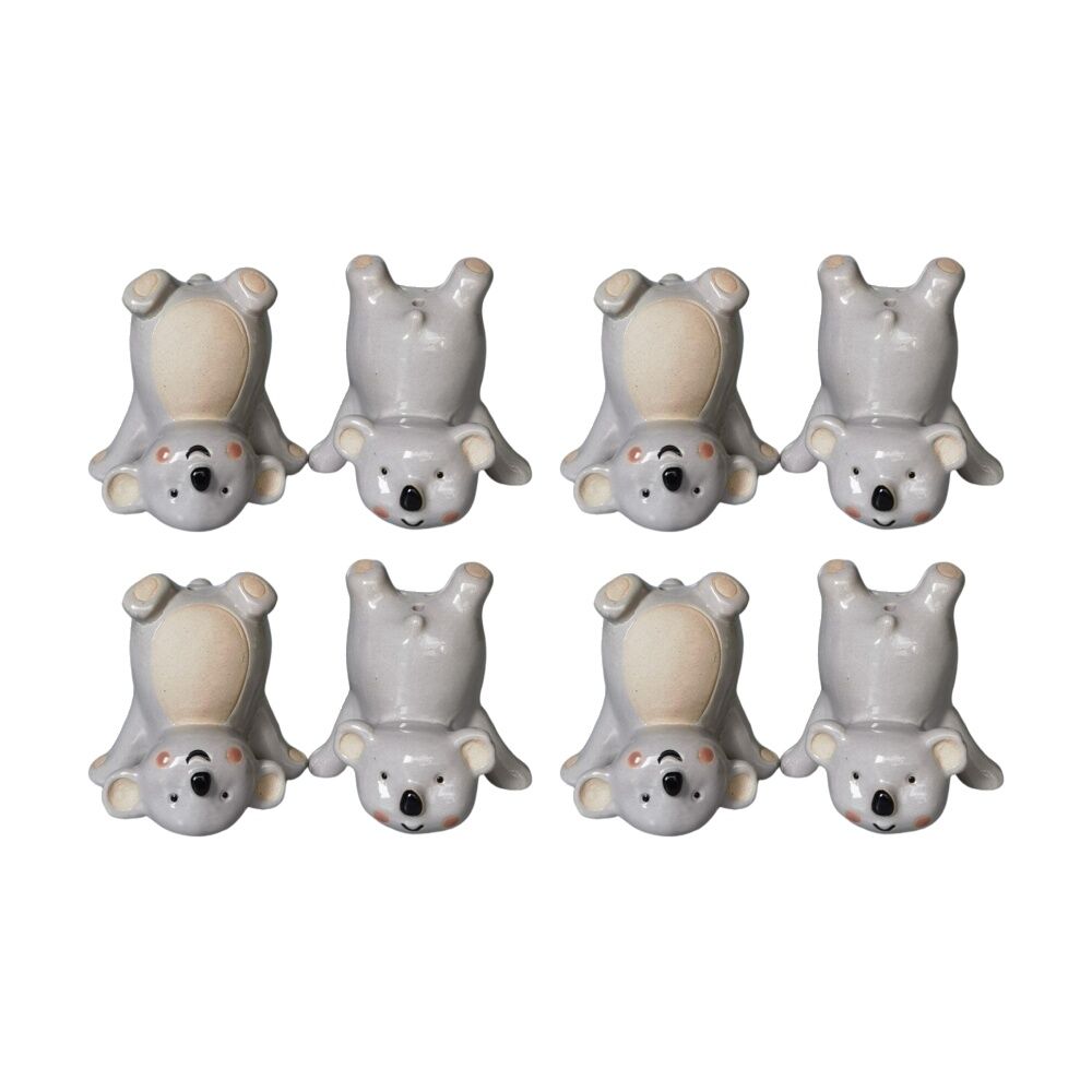 4x 2pc Urban Products Koala Handstand Salt & Pepper Shakers Grey Decorative Set