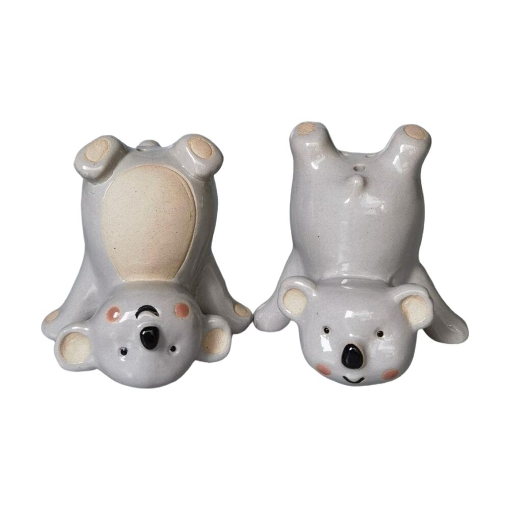 4x 2pc Urban Products Koala Handstand Salt & Pepper Shakers Grey Decorative Set