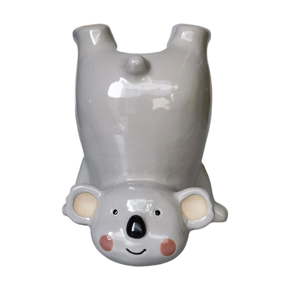 2x Urban Products Koala Handstand Grey Decorative Indoor Vase 20cm