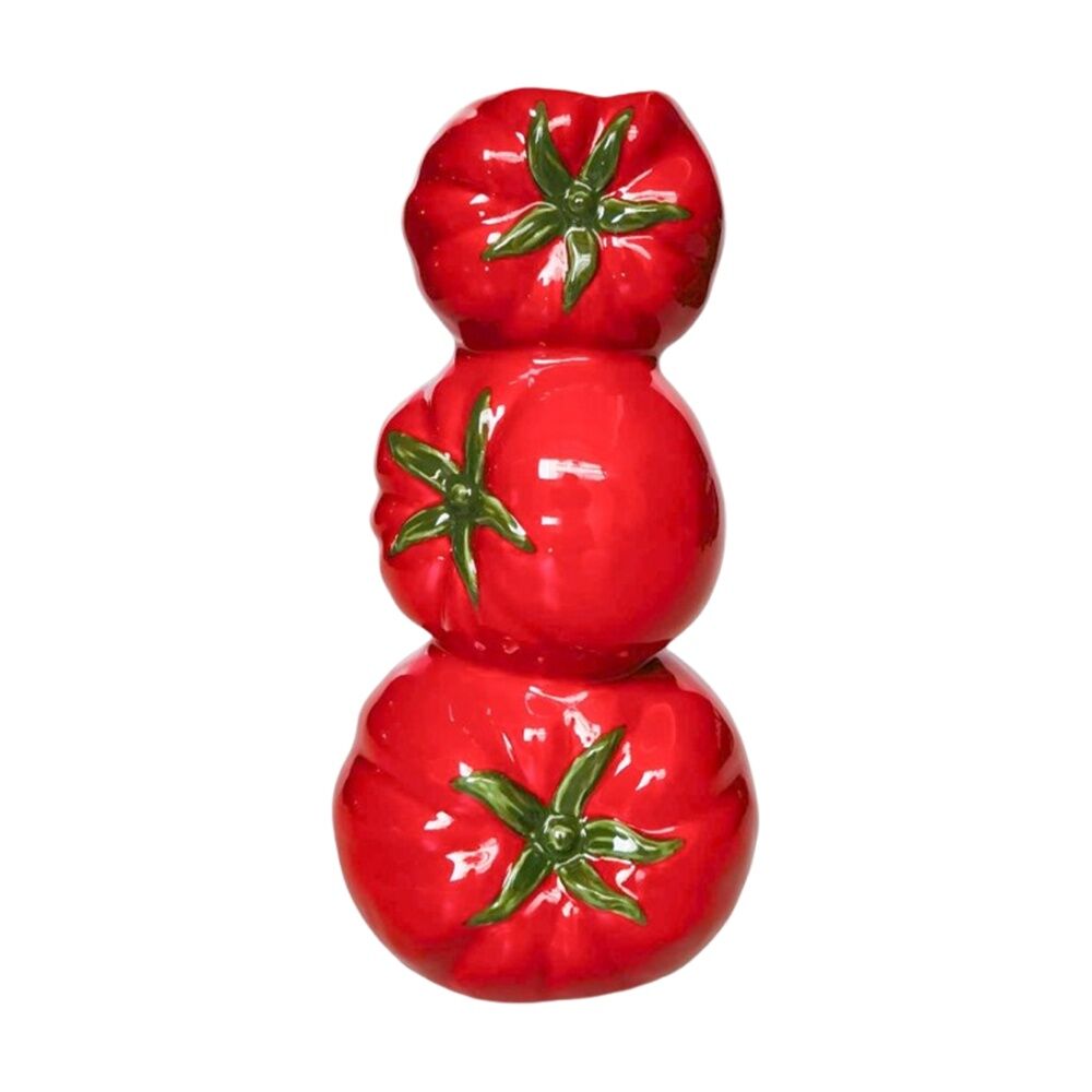 2x Urban Products Trio Of Tomato Red Decorative Ceramic Vase 23cm