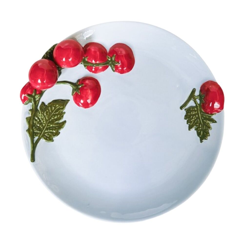 2x Urban Products Tomato Ceramic Plate Blue Decorative Serveware 26cm