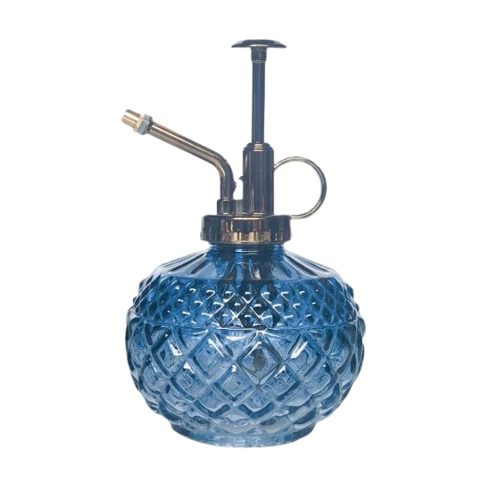 2x Urban Products Antique Water Mister Blue Glass Decorative Spray Bottle 16cm