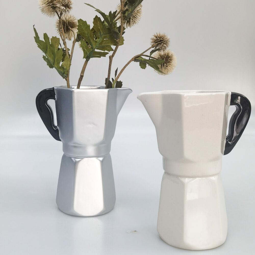 Urban Products Coffee Pot White Ceramic Vase Kitchenware 16cm