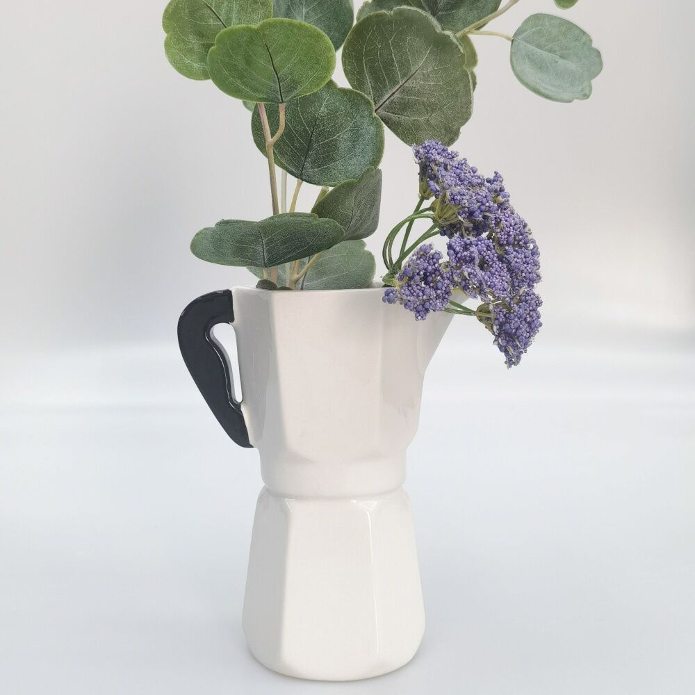 Urban Products Coffee Pot White Ceramic Vase Kitchenware 16cm