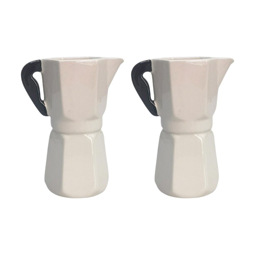 2x Urban Products Coffee Pot White Ceramic Vase Kitchenware 16cm